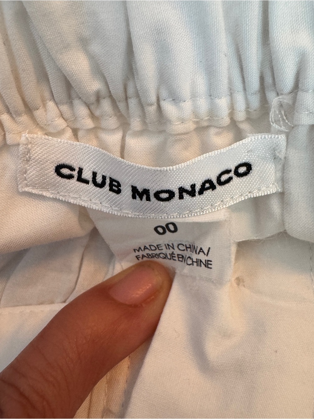 Club Monaco White A-Line Skirt Elastic Waist Tie Front Pockets 00 Knee Length - Picture 4 of 7